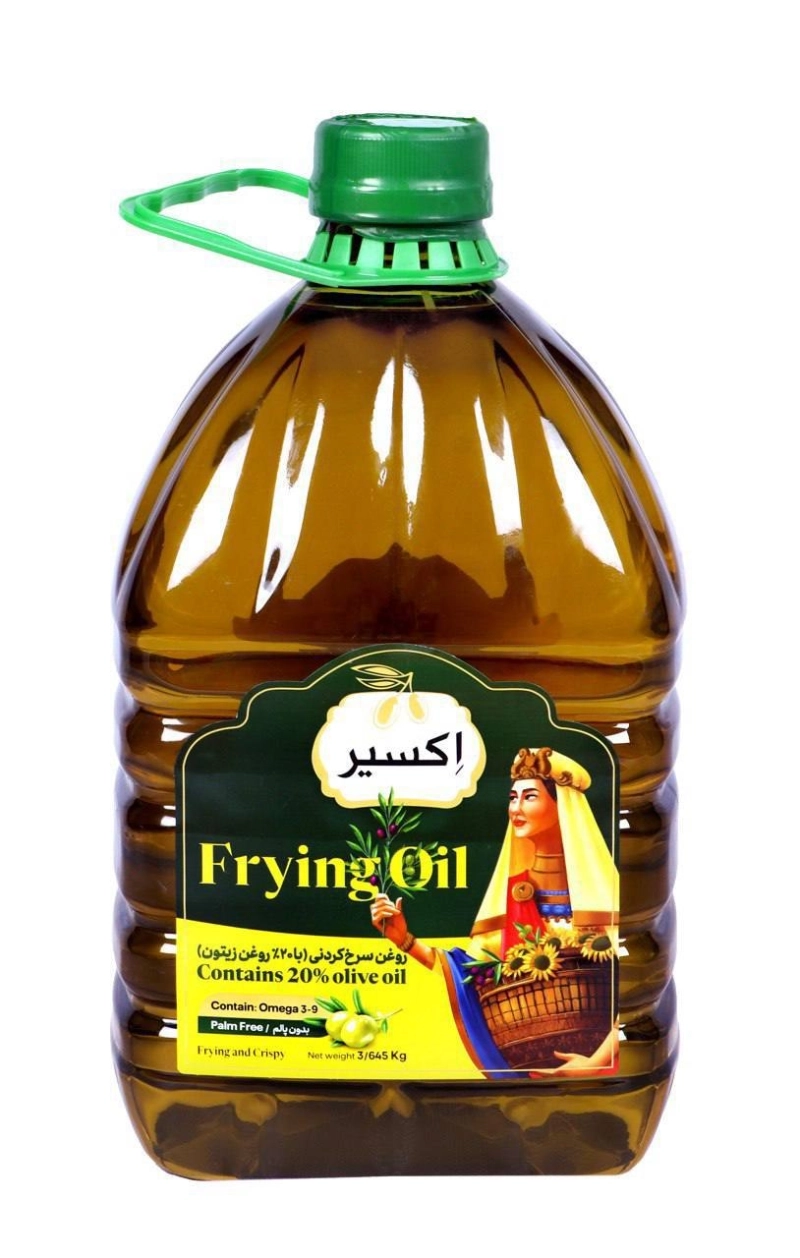 روغن مخصوص سرخ کردن اکسیر3.645 کیلو گرم حاوی 20٪ روغن زیتون